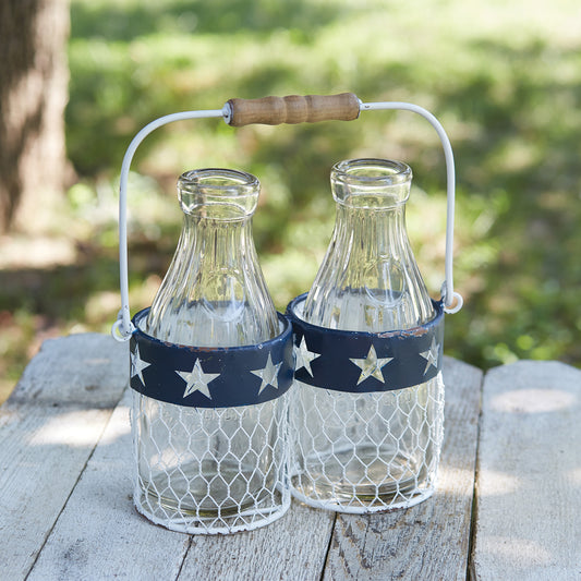 Americana Milk Glass Caddy