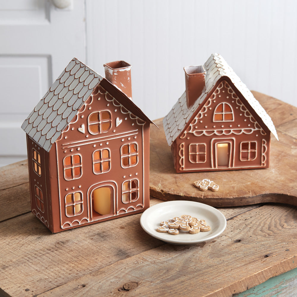 Gingerbread Cottage Metal Luminary