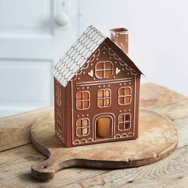 Gingerbread Manor Metal Luminary