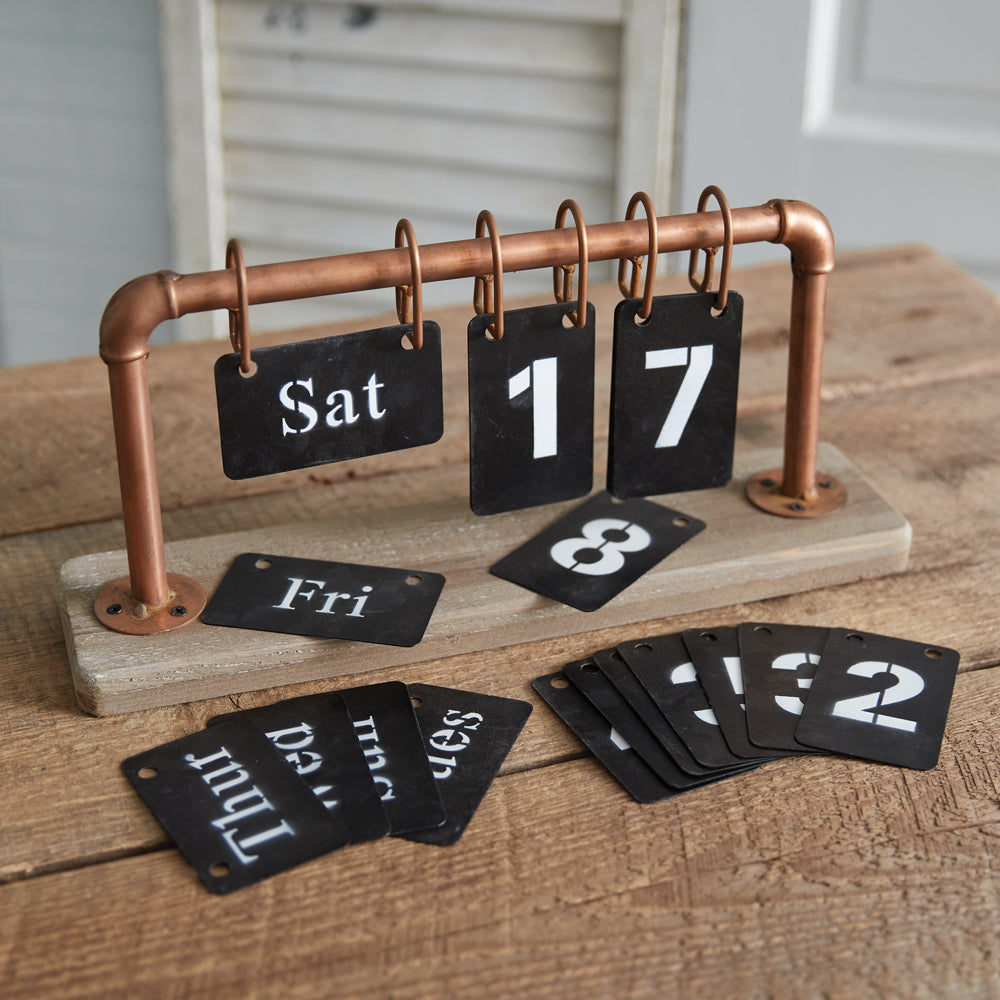 Copper Pipe Perpetual Desk Calendar