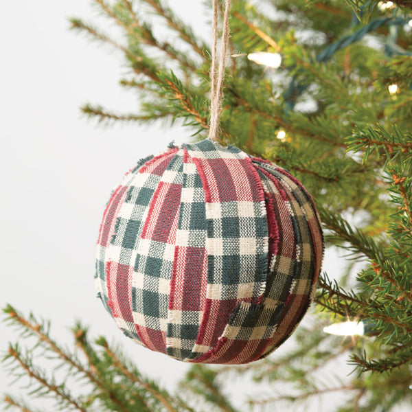 Denver Plaid Fabric Ornament