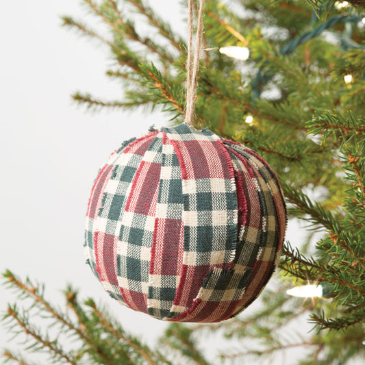 Denver Plaid Fabric Ornament